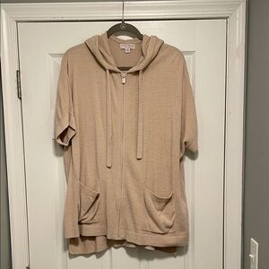 Barefoot Dreams Cozy Chic Ultra Lite Short Sleeve Zip-Up Hoodie